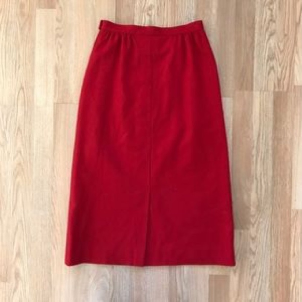 100% wool vintage red Pendleton modest midi skirt